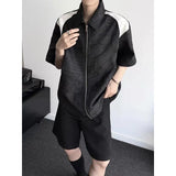 Durable Streetwear Casual Short Sleeve Zip-Up Shirt