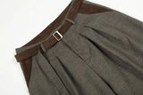 Versatile Patchwork Houndstooth Suit Pants