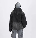 Streetwear American Style Retro Long Sleeve Denim Hoodie
