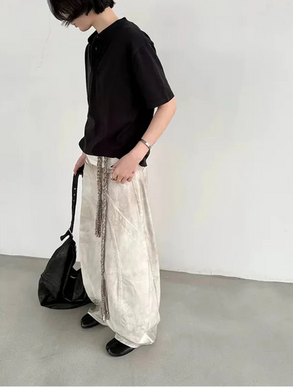 Women Trendy Vintage American Washed Wide Leg Jeans
