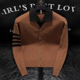 Spring Contrast Striped Classic Cardigan