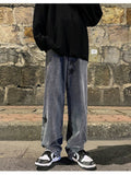 Star Print Oversized Denim Pants