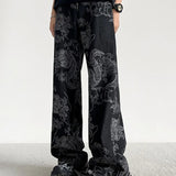 Dragon Pattern Chinese Style Retro Jeans