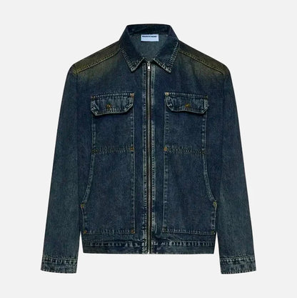 Streetwear American Style Old Washed Denim Jacket