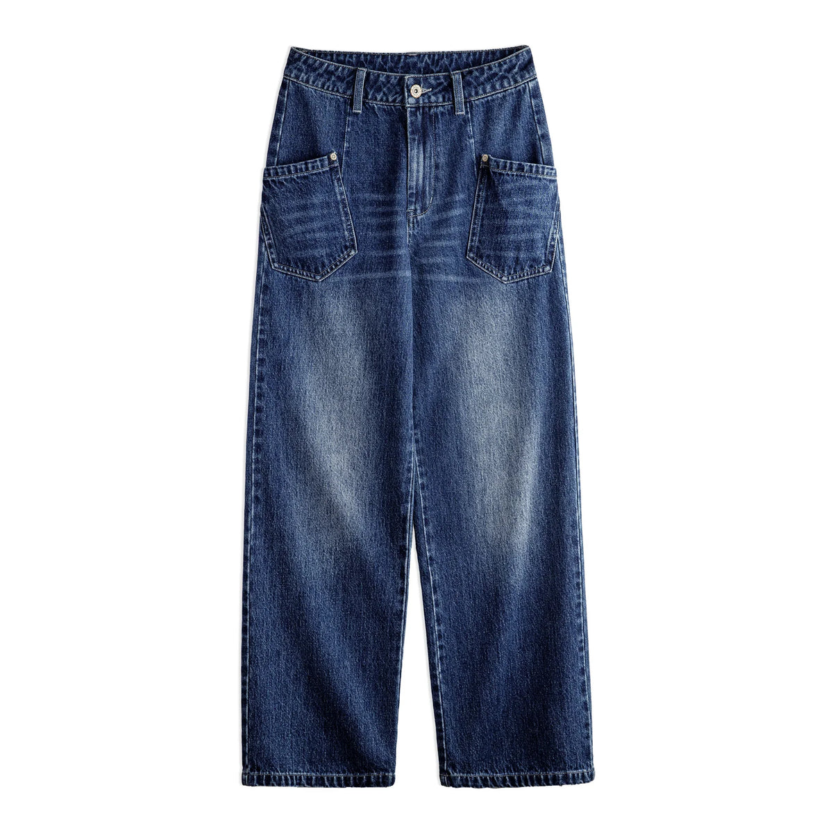 Mid Waist Multipocket Wide Leg Jeans