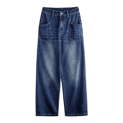 Mid Waist Multipocket Wide Leg Jeans