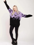 Halloween Bats Pattern Knitted Sweater