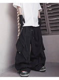 Distressed Detail Elastic Waist Cargo Pants