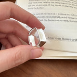 Wide Square Sterling Silver Stackable Ring