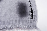 Essential Distressed Letter Graphic Knitted Sweater