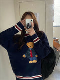 Women Cute Cozy Vintage Bear Knit Sweater