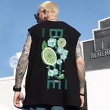 Lemon Graphic Print Sleeveless Tank T-Shirt