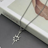 Hollow Thorn Heart Pendant Charm Necklace