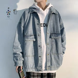 High Street Loose Button Patchwork Denim Jacket