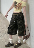 Comfortable Camouflage Cargo Wide Leg Shorts