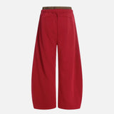 Effortless Plaid Double Waisted Baggy Sweatpants
