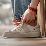 Lace-up Low Beige Sneakers