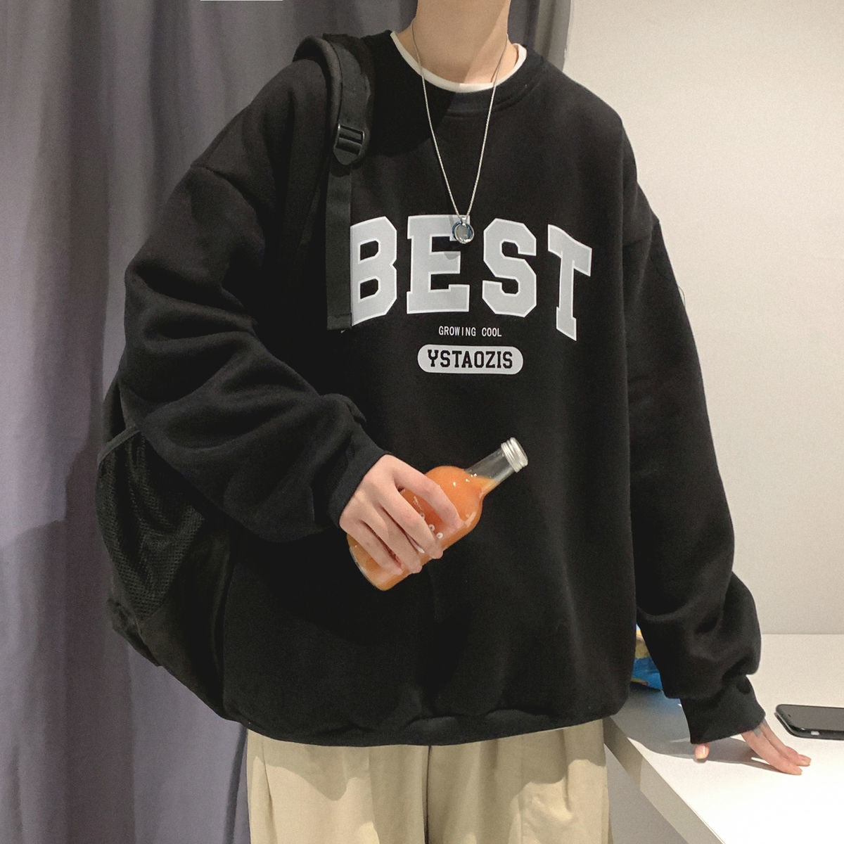 "Best" Print Oversized Sweatshirt