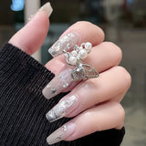 Elegant Butterfly Pearl Adjustable Ring