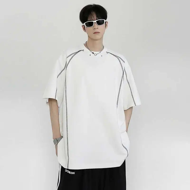 Stylish Loose Stripe Printed Short Sleeve T-Shirt