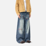 American Style Washed Floral Embroidered Jeans
