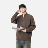 Essential Solid Color Mock Neck Jumper Sweater