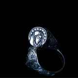 Gothic Virgin Mary Adjustable Open Ring
