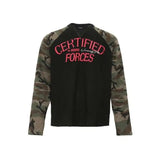 Vintage Camo Henley Collar Long T-Shirt