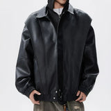Retro American Hooded Leather Biker Jacket