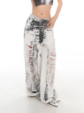 White Ripped Baggy Denim Jeans