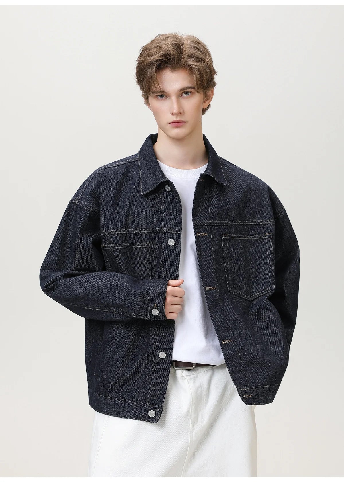Vibrant Double Pocket Workwear Denim Jacket