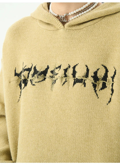 American Style Jacquard Knitwear Hoodie