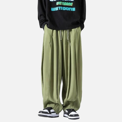Fashionable High Waist Wide Leg Solid Color Jogger