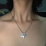 Geometric Asymmetrical Star Pendant Aesthetic Necklace