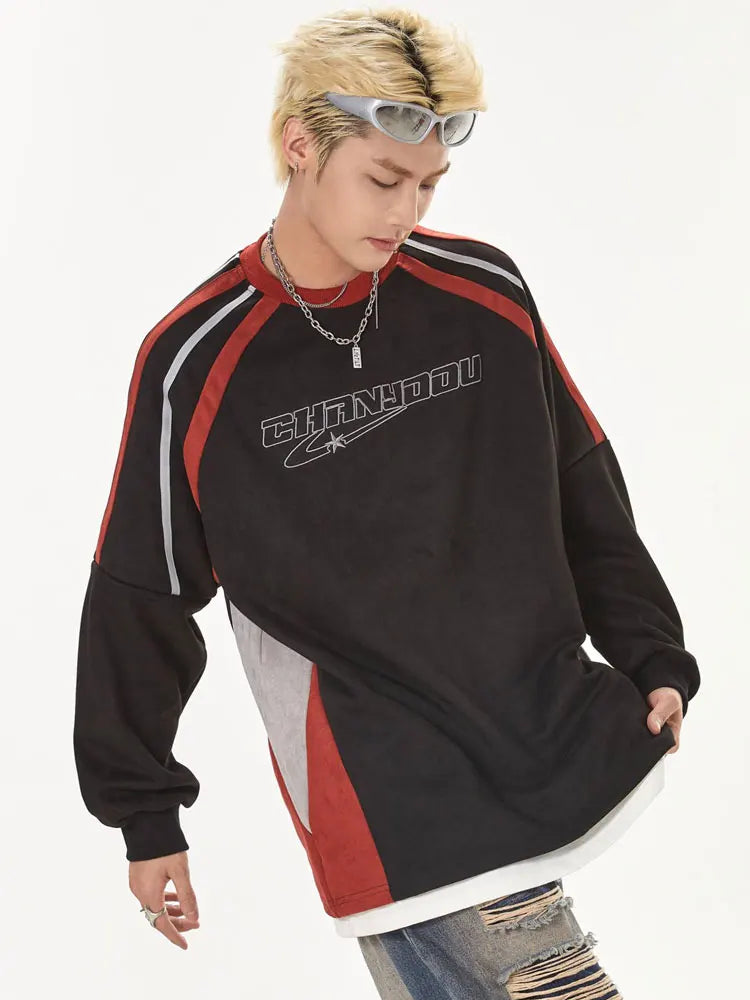 Retro Embroidery Patchwork Sweatshirt