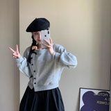 korean Tender Bow Button Up Sweater