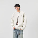 Cozy Embroidered Logo Crew Neck Sweatshirt