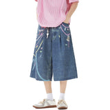 Stylish Loose Straight Cropped Denim Jorts