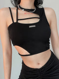 Sleeveless Skinny Black Women's Top