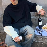 Oversize Korean Style Contrast Stitching T-Shirt
