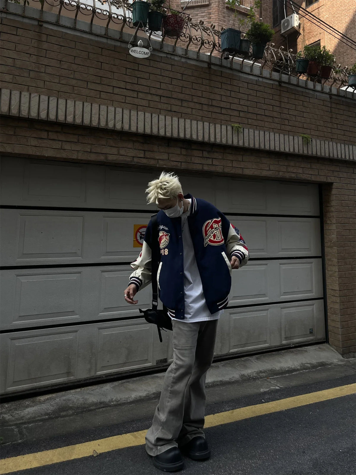 Vintage Embroidered Baseball Patchwork Varsity Jacket