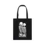 Gothic Skull Letter Printed Canvas Tote Bag