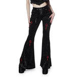 Velvet High Waist Flare Pants