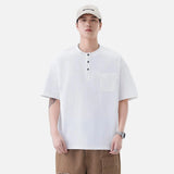 Versatile Heavyweight Henley Neck T-Shirt