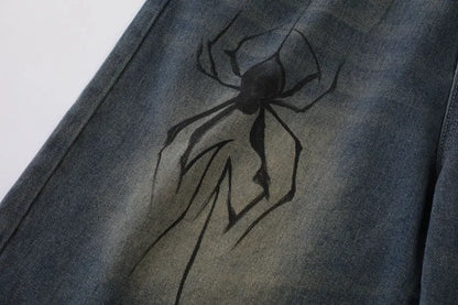 Y2K Vintage Spider Graphic Shorts