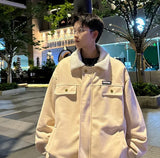 Korean Velvet Fur Collar Padded Parka Jacket