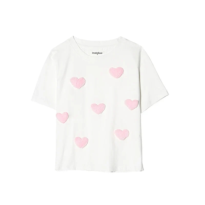 Soft Comfort White Heart Patch T-Shirt