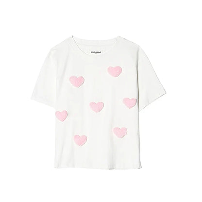 Soft Comfort White Heart Patch T-Shirt