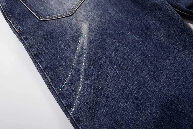 Urban Vintage Drill Printed Wide Leg Denim Jeans