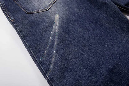 Urban Vintage Drill Printed Wide Leg Denim Jeans